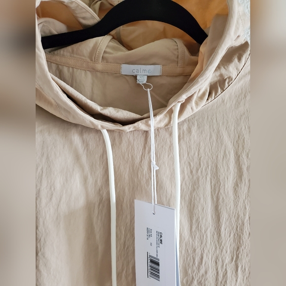 NWT Calme by Johnny Was / Nylon Hoodie Pullover With Cotton Blend Sleeves xs - Picture 4 of 8